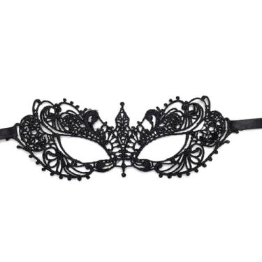 Imagem de WATASAA Máscara de baile de máscaras de renda para adultos, faixa elástica, macia e respirável para Halloween, cosplay, baile, festa de máscaras, carnaval (ponta gótica)