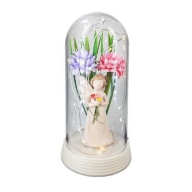 Imagem de Linda Luminária Anjo Encantado Base Perola - Amor Lindo