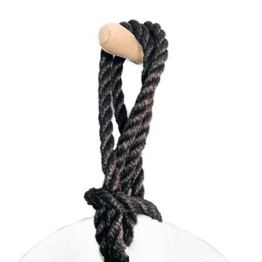 Imagem de Espelho Decorativo Hole Alça Corda Naval Preta 60X40Cm Oval - E2G Desi