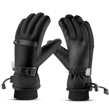 Imagem de SUNGOOYUE Luvas de Esqui, Luvas Térmicas de Inverno Forro de Pelúcia de Algodão à Prova de Chuva à Prova de -40 ℃ Aperto de Resiliência Ao Frio Com Bolso Com Zíper para Esquiar, Dirigir, (XL)