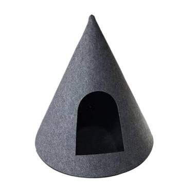 Imagem de Generic Cama/Esconda de Natal para Gatos, Acessório para Animais de Estimação, Casinha/Caverna de Feltro Aconchegante e Criativa em Formato de Toca para, Preto