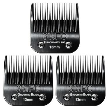 Imagem de MEMIRY 3 peças tamanho 3-3/4FC lâminas removíveis para cuidados para cães, compatíveis com Andis, Oster A5, Wahl KM10 Series Clippers, comprimento de corte de 13 mm, preto (3-3/4FC 13 mm, 3 peças)