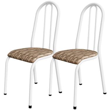 Imagem de Kit 02 Cadeiras Tubular America 056 Branco Assento Rattan Artef