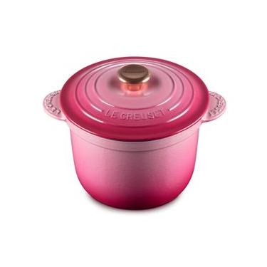 Imagem de Panela de Arroz Every sem Tampa Interna com Pegador Dourado 18 cm Rosa Berry Le Creuset