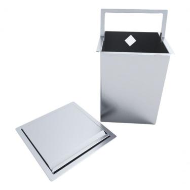 Imagem de Cesto 5l Lixeira Pia Banheiro Embutir Inox Não Enferruja Compacta Higiênica