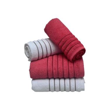 Imagem de Jogo Toalhas de Toalhas 4 peças Banho e Rosto Orfeu Felpuda Luxo Grand