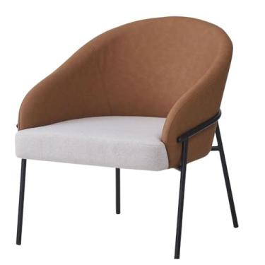 Imagem de Poltrona Inhotim Fratini Assento Tecido Nude e Encosto Pu