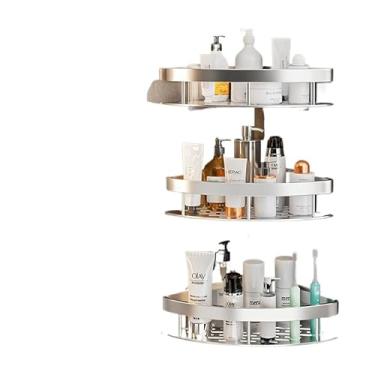 Imagem de Suportes De Prateleira De Canto Para Casa De Banho E Cozinha - Prateleiras Adesivas E AcessóRios Para Casa De Banho(E-3 Triangular -prata)