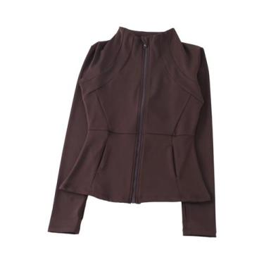 Imagem de Camisa De Yoga Feminina De Manga Longa Slim Fit Para Fitness, Casaco E