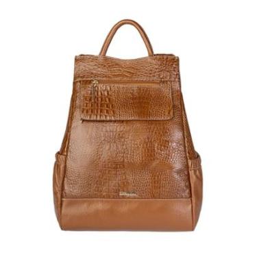 Imagem de Mochila antifurto de couro croco Suelen-Feminino