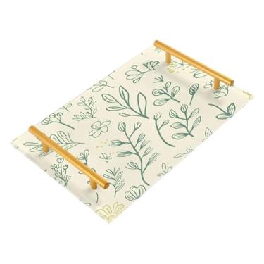 Imagem de Wassud Simple Line Bandeja artística para banheiro com alças organizador de perfume de acrílico para banheiro, quarto, cozinha, balcão 30 x 20 cm