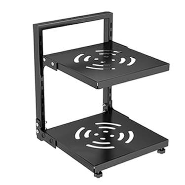 Imagem de uhyOHF Rack de panela e panela de aço carbono, suporte de panelas ajustável para organização e armazenamento de cozinha, prateleira de canto que economiza espaço, organizador de ferro fundido