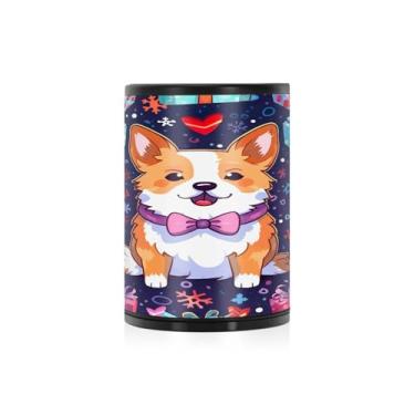 Imagem de Wassud Cinzeiro pequeno Corgi de liga de alumínio para carro com tampa Cinzeiro de carro à prova de cheiro à prova de vento cinzeiro de viagem para SUV, caminhão, escritório, casa