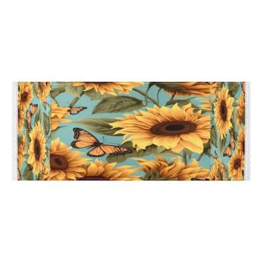 Imagem de Wassud Capas de lavadora e secadora de borboleta de girassol, protetor de lavadora com sacos de armazenamento, capa de geladeira à prova de poeira com bolsos para lavanderia doméstica, cozinha, 120 x