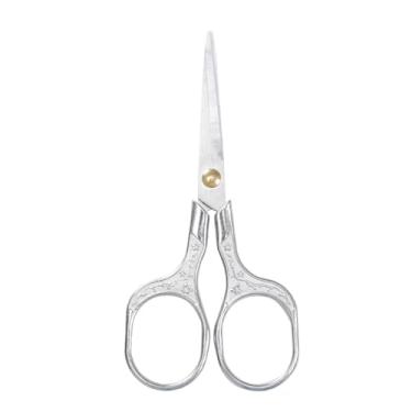 Imagem de 1 conjunto de tesouras de costura de aço inoxidável de inspiração vintage para tecido e linha, corte preciso, prata