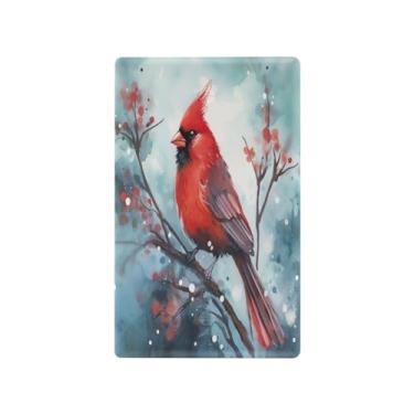 Imagem de Wassud Placa de cobertura para interruptor de luz, 1 capa de tomada em branco, placa de parede, pássaro vermelho, decoração de casa, sala de estar, quarto, decoração