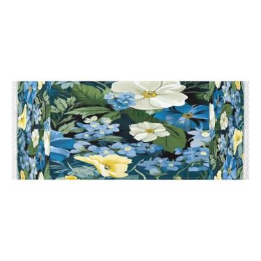 Imagem de Wassud Blue Flower (2) capas de lavadora e secadora, protetor de lavadora com sacos de armazenamento, capa de geladeira à prova de poeira com bolsos para lavanderia doméstica e cozinha, 120 x 55 cm