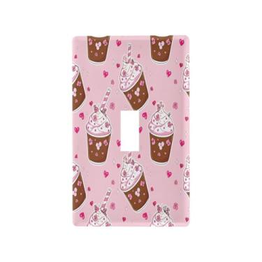 Imagem de Wassud Placa de cobertura decorativa para interruptor de luz de sorvete de desenho animado, placa de parede para tomadas elétricas, interruptor único 11 x 6 cm