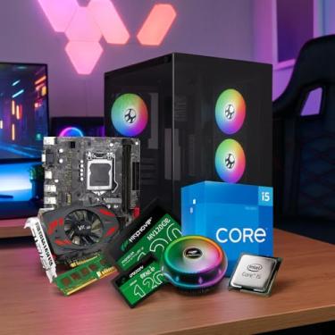 Imagem de Computador Gamer Aquário RGB 3 Fans, Core i5, Placa Vídeo GT 750Ti 2GB, 8GB Ram, SSD 120GB + Wi-Fi – PC Desktop Completo para Jogos Online e Estudos