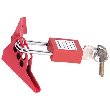 Imagem de Cryfokt Bloqueio de Válvula de Esfera Padrão Bloqueio de Segurança de Aço Com Resistência a Altas Temperaturas para Válvula de Esfera DN8-DN50 Design de 6 Furos para Energia Elétrica, Medicamento