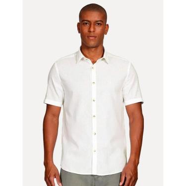Imagem de Camisa Aramis Masculina Manga Curta Linho Algodão Branca-Masculino
