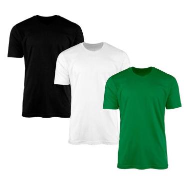 Imagem de Kit 3 Camisetas AMGK Masculina Lisa Básica 100% Algodão-Masculino