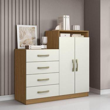 Imagem de Cômoda Quarto 2 Portas Sapateira 120cm Elára A09 - D`rossi Atacama E White