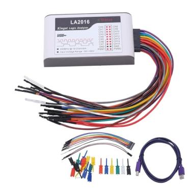 Imagem de LiebeWH Analisador Lógico de 16 Canais USB Osciloscópio Acessórios de Teste Elétrico Limite Ajustável Dispositivo de Taxa de Amostragem de 200M, Suporte Binário, Decimal, Hexadecimal, ASCII e