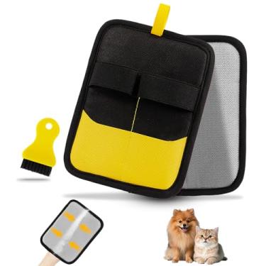Imagem de Udihch Luva eletrostática para remoção de pelos de animais de estimação - Luva reutilizável para remoção de pelos de animais de estimação com escova de limpeza e pente de pulgas para gatos e cães