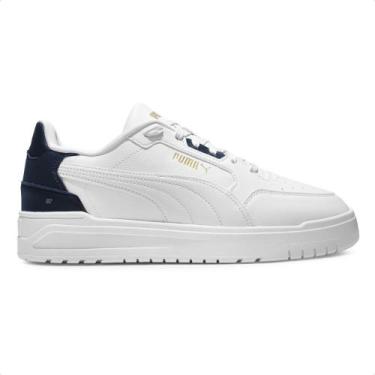 Imagem de Tênis Puma Shuffle Downtown Masculino, 41, Branco, Marinho