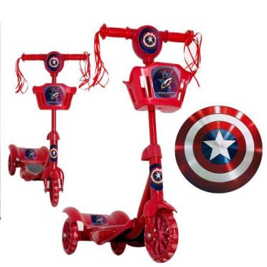 Imagem de Patinete Infantil 3 Anos Capitão América Musical Luz e Led - TOYS 2U