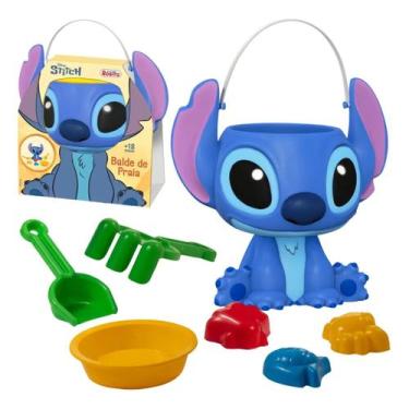 Imagem de Balde De Praia Stich Com 7 Peças Brinquedo Infantil Colorido - ROSITA