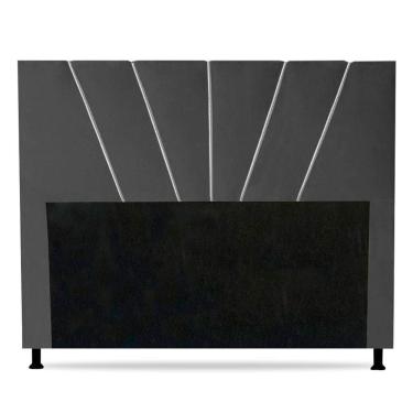 Imagem de Cabeceira Cama Box Casal Dallas 140cm Suede Cinza
