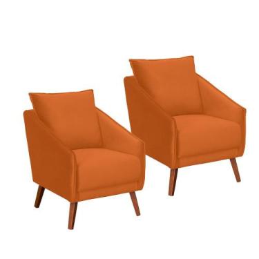 Imagem de Kit 2 Poltronas Elea com Molas Ensacadas Movellu Home, Laranja