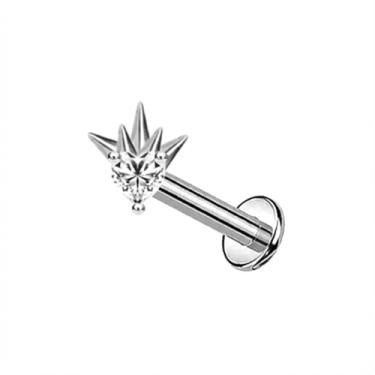 Imagem de Pierced Owl 16GA ASTM F-136 Implante Grau Titânio Rosqueado Interno CZ Cristal Coração Flat Back Stud