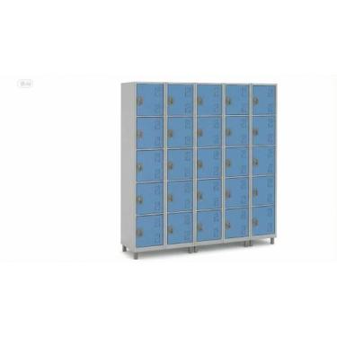 Imagem de Armário de Aço 25 Portas Pequenas Locker Academia COR:AZUL CLARO - W3,