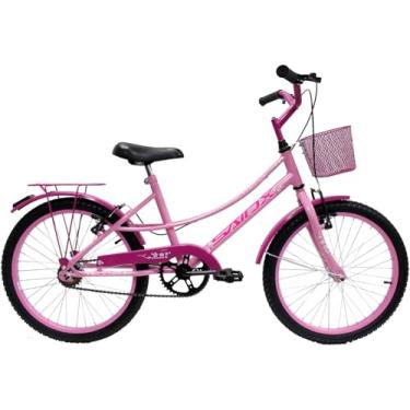Imagem de Bicicleta Aro 20 Feminina com Rodinhas Cesta Garupa Bagageiro Retrô Branca - Ideal para Crianças e Adolescentes Aprender Pedalar Segurança Estilo Vintage