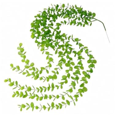 Imagem de Planta simuladora de salgueiro chorão verde para pendurar na parede, trepadeiras de dragão de rio cruzado, casa, casa, decoração macia, plantas falsas, atacado, (rattan de eucalipto verde de cinco