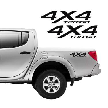 Imagem de Par De Adesivos 4x4 Mitsubishi L200 Triton Lateral Preto
