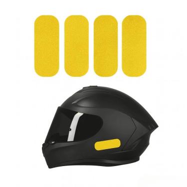 Imagem de Kit Adesivo Capacete Refletivo Moto Amarelo Amarelo