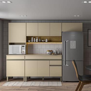 Imagem de Cozinha (com Balcão Com Tampo) 9 Portas 1 Gaveta Line - Ssx Multicoisas Vanilla-vanilla-cp-freijo