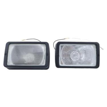 Imagem de TCINDRR Conjunto de luz de trabalho frontal e traseira de 12 V (LH+RH) com lâmpada 700/31800 compatível com retroescavadeira JCB 3C 3CX 3D 3DX 214 215 216 1400B 1550B 1600B