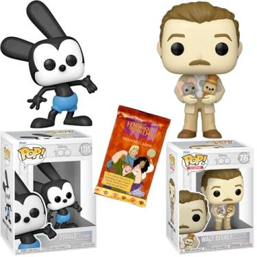 Imagem de Oswald Walt Disney Exclusive Bundled with Icon Kingdom Tree + Classic Maps + Key Box + 100 Series Original Lucky Rabbit Pop! Platinum + Disneyland Card Pack 5-Items
