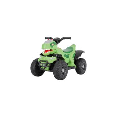 Imagem de Quadriciclo Elétrico Infantil Dinossauro Rex, 6V, Verde, com Bateria Recarregável, LED, Bluetooth, 49x36x70cm, para Crianças a partir de 3 Anos