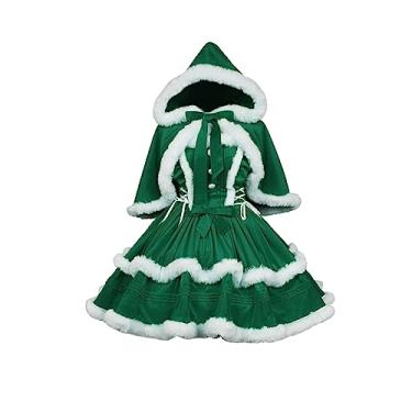 Imagem de ZZEQYG Vestidos femininos de Natal para Papai Noel, roupas de Natal, lindo vestido Lolita, Vestido verde, 3G