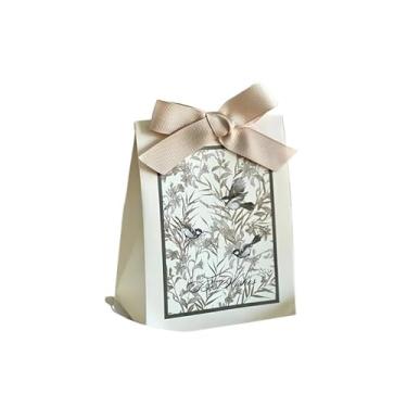 Imagem de GTIANHE-TAN Pequenos sacos de presente com alças sacos de papel a granel para artigos de festa de aniversário e ocasiões (B-branco)