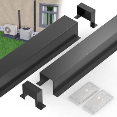 Imagem de Powrocket Kit de capa de conjunto de linha de metal com tampa de extremidade, 10 cm x 10 cm x 6,5 m, conjunto de capa decorativa de linha CA para mini divisão sem dutos, ar condicionado central e