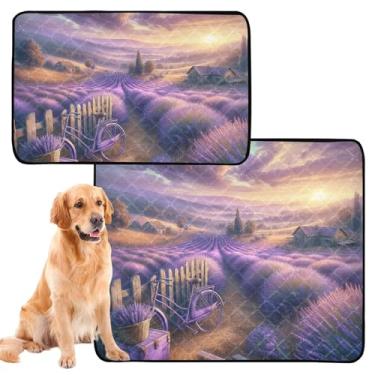 Imagem de TSENQUE Almofadas de xixi laváveis vintage para cães de estimação almofada extra grande absorvente para cães tapete impermeável para cercadinho para cães, pequeno x pacote com 3