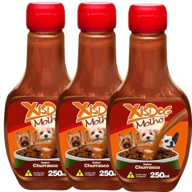 Imagem de Kit 3 Molho Churrasco para Cães 250mL - Molho Churrasco para Ração de Cachorro XisDog