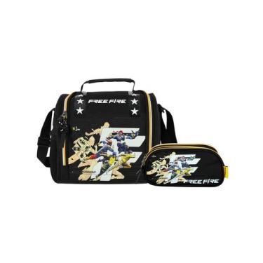 Imagem de kit Free Fire Lancheira Térmica + Estojo Triplo Original - Luxcel, PRE